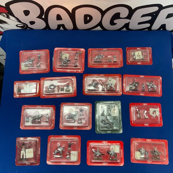 Boxed DelPrado Collection metal figures, historical military collectibles.