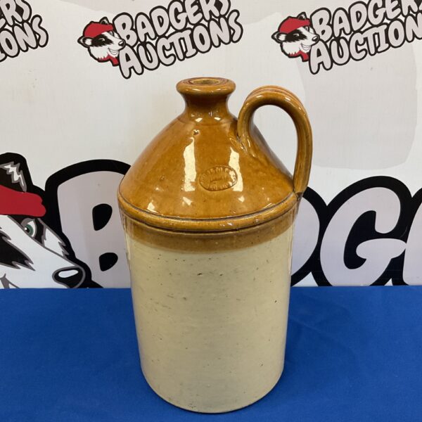 Large antique Doulton salt-glazed stoneware flagon, 34cm tall.