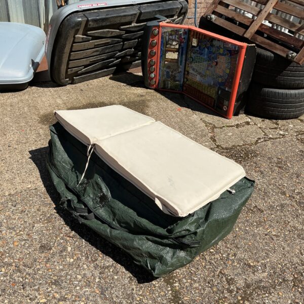 Set of six Dry Max patio chair covers for outdoor furniture protection.