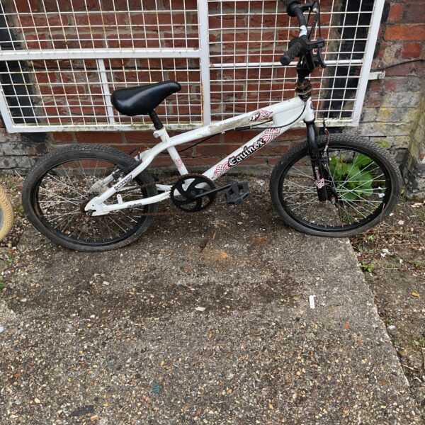 White Dunlop Equinox BMX bike presented for auction.