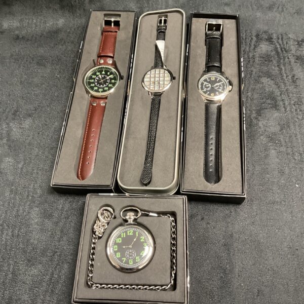 Eaglemoss military wristwatch with leather strap and detailed dial.
