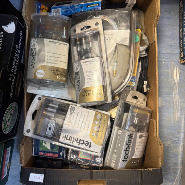 Mixed lot of electrical plugs and sockets for various applications.