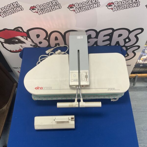 Front view of a vintage Elna Press ironing press.
