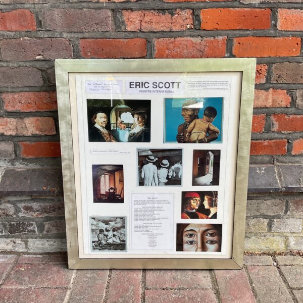 Eric Scott art collage featuring photographs of his artwork.