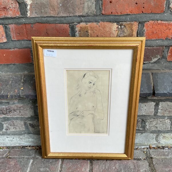 1950s pencil drawing of a nude female by Ernest Greenwood.