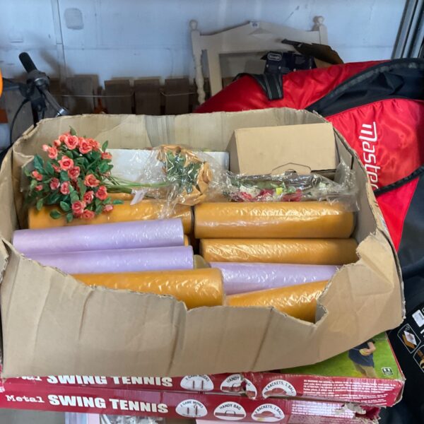 Lot of florists wrapping paper and accessories for gift presentation.