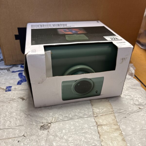 Green Flying Tiger Copenhagen smartphone projector shown against a neutral background.
