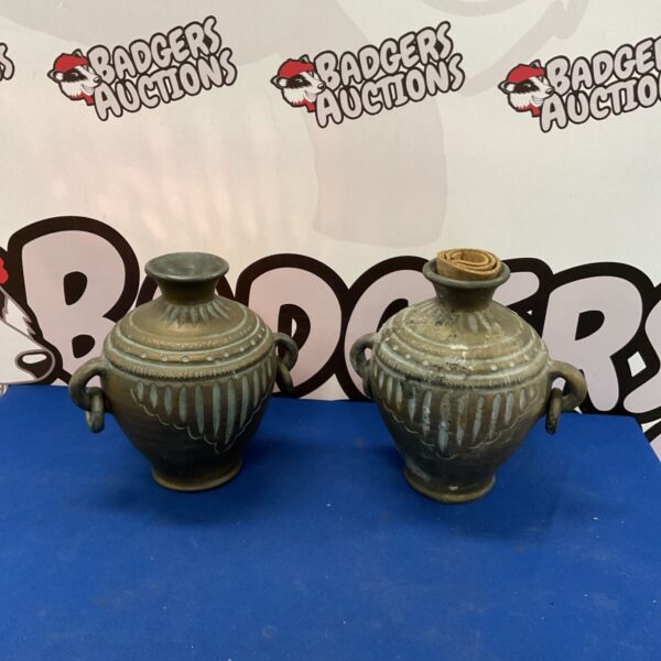 Pair of vintage Greek urn style table lamp bases.
