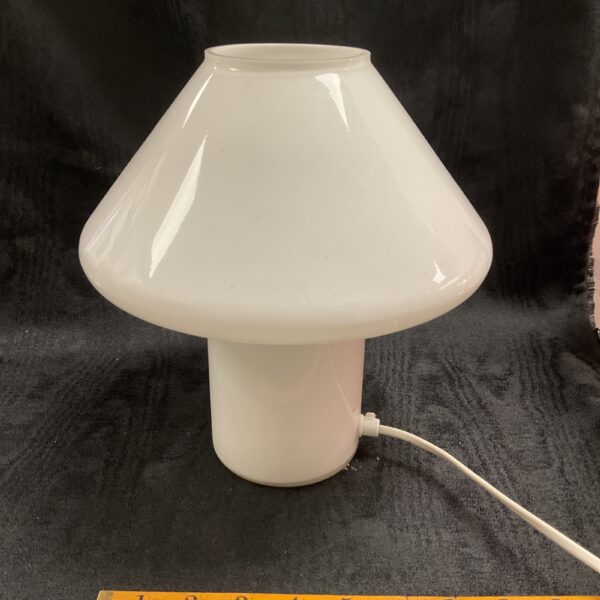 Vintage Habitat mushroom lamp with ruler for scale.