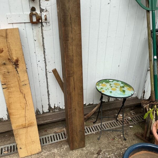 Rustic hardwood mantle piece for fireplace surrounds.