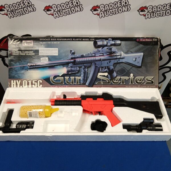 Detailed Hongyu 1/1 scale BB rifle with scope.