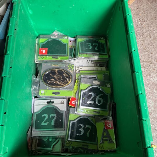Lot of new house number plates for exterior use.