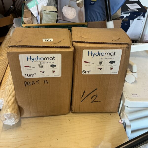 Vintage Hydromat installation kit packaging with visible branding.