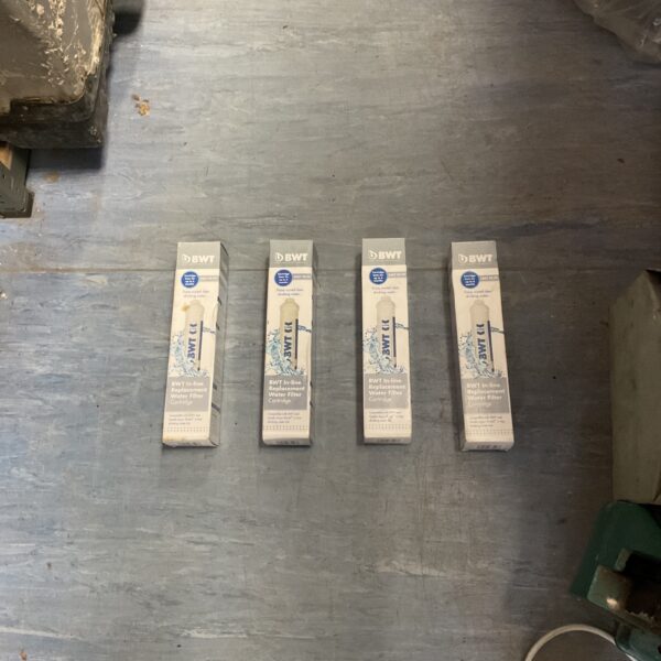 4 packets of btw in-line drinking water filter replacements cartridges model dwfcart