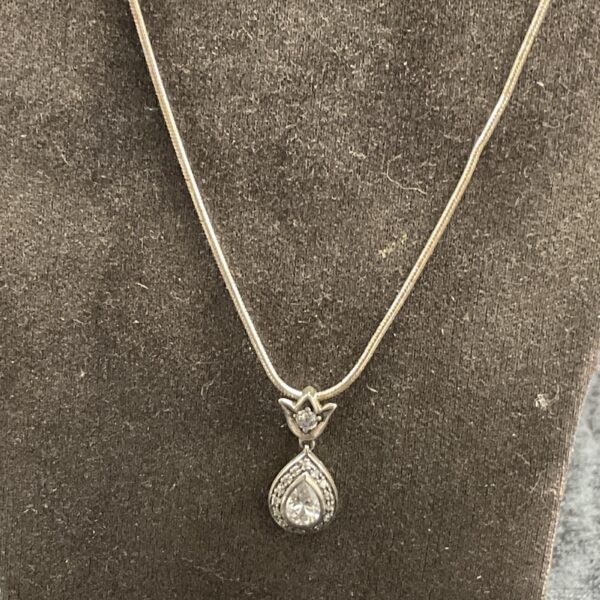 Althorpe, ancestral home of Princess diana 925 silver snake link 18” crown drop pendant necklace