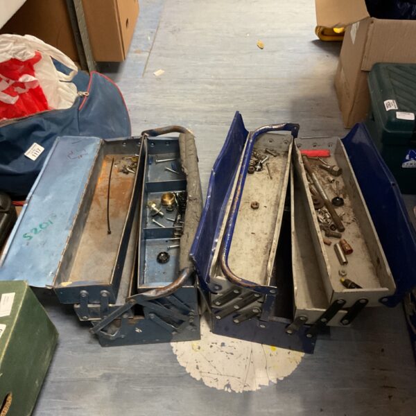 Pair of metal cantilever toolboxes