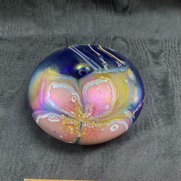 Signed glasshouse art glass posy vase