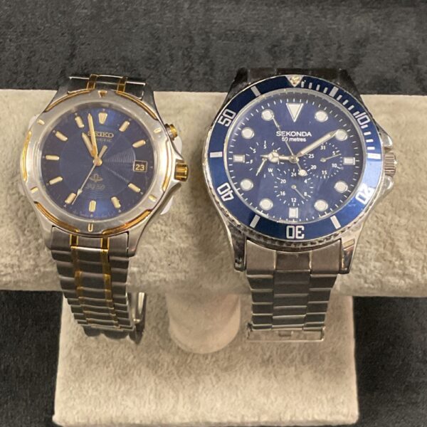 Seiko Kinetic SQ50 (spares/repairs) with Sekonda automatic (working) gents wristwatches