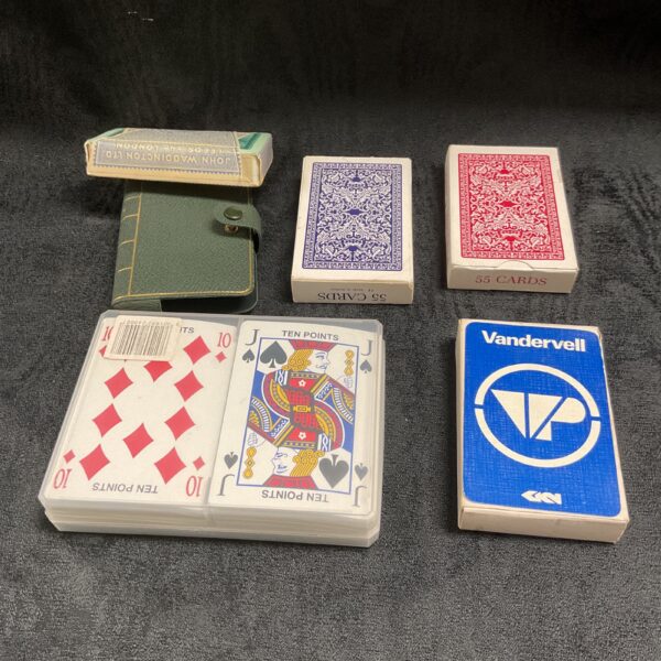 Six sets of bridge playing cards