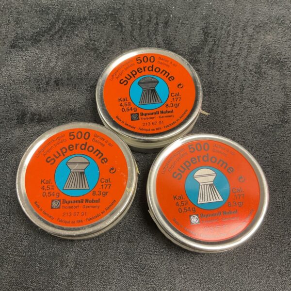 Three tins of 500 Superdome Airgun Pellets