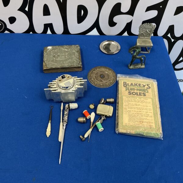 Selection of mixed items inc art deco table lighter