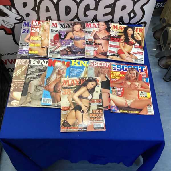 Bundle of vintage escort, mayfair & knave adult magazines
