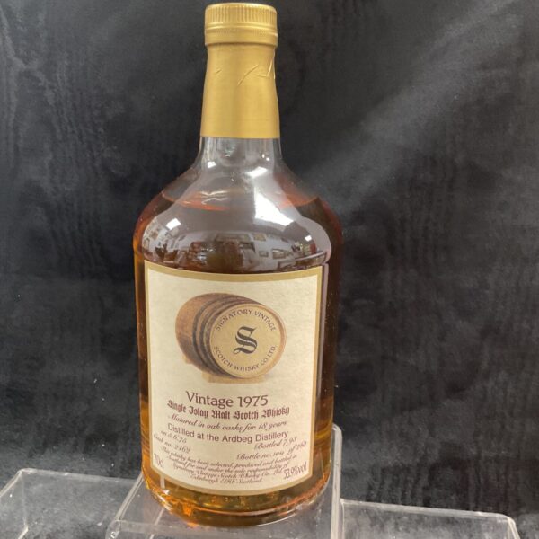 Bottle 1975 Ardbeg Distillery single islay malt scotch whiskey