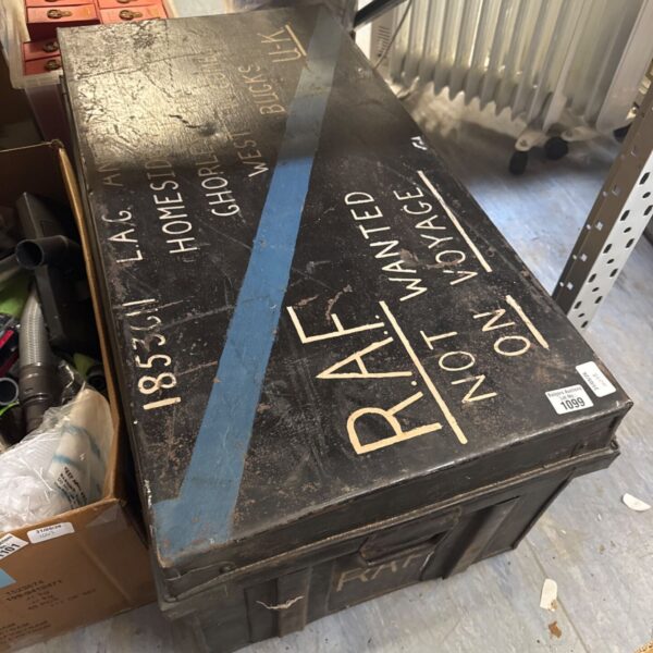 Large vintage metal RAF kit storage box