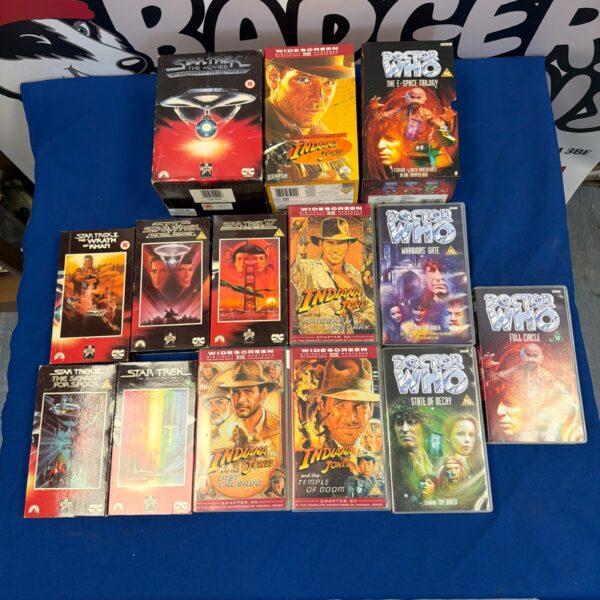 Indiana Jones, Star Trek and Doctor Who box sets on VHS