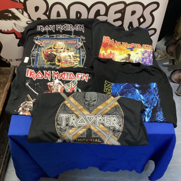 Vintage Iron Maiden t-shirt with band graphic.