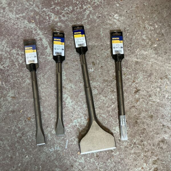 New Irwin SDS chisel set for concrete and masonry demolition.