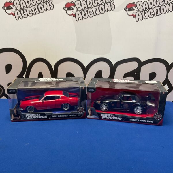 Jada Fast and Furious diecast cars, Honda S2000 and Chevrolet SS.