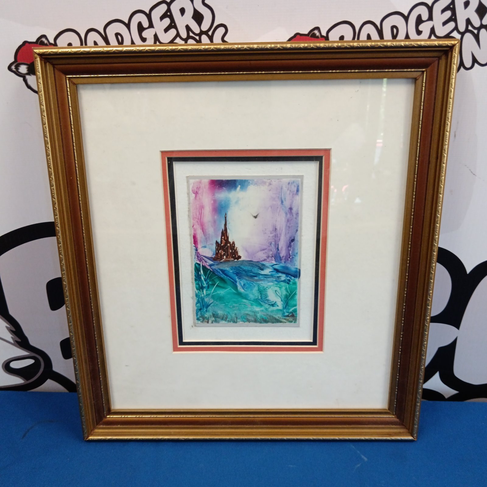 James Coleman encaustic painting, "The Ice Palace" landscape artwork.