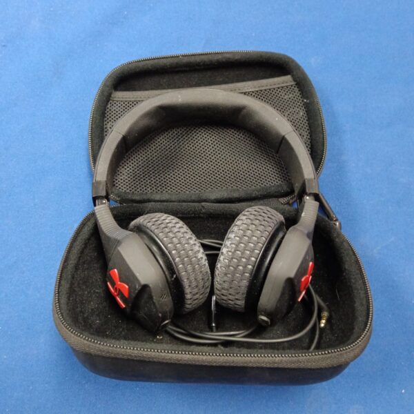 JBL Under Armour wireless headphones in a protective case.