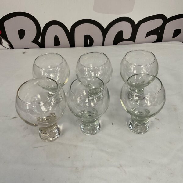 Vintage John Lewis tumblers set, clear glass mid century modern style.