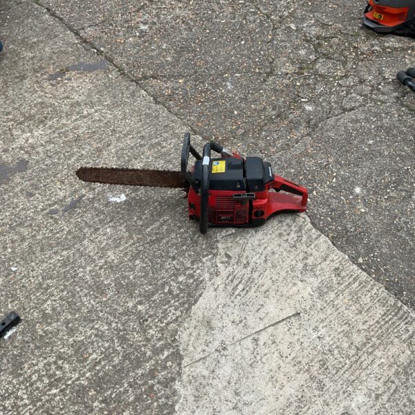 Used Jonsered 2055 petrol chainsaw for sale, vintage forestry tool.