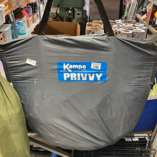 Kampa Privvy pop up toilet tent in its storage bag.