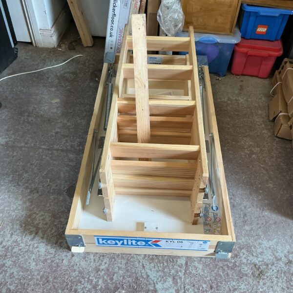 Keylite KYL 06 loft hatch kit in open packaging.