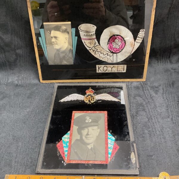 Vintage military photograph collection featuring K.O.Y.L.I and R.A.F. portraits.