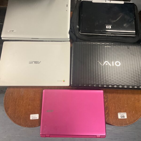 Untested laptop bundle with various brands and models.
