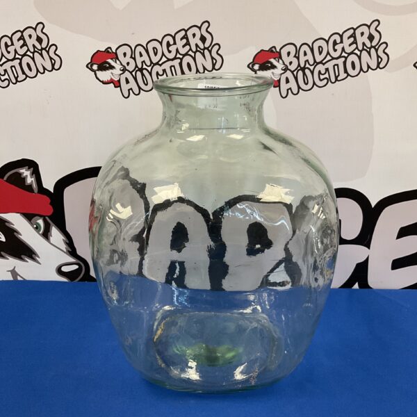 Vintage large square glass jar for storage and display.