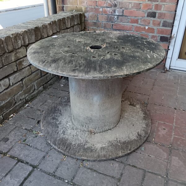 Large wooden cable drum for garden table project.