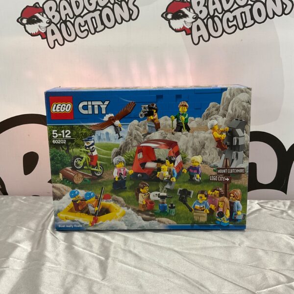 Lego City Boat Rescue set 60202 with boat, jet ski, and minifigures.