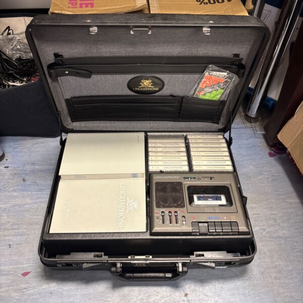 Vintage Linguaphone Mk 2 cassette recorder in hard carrying case.