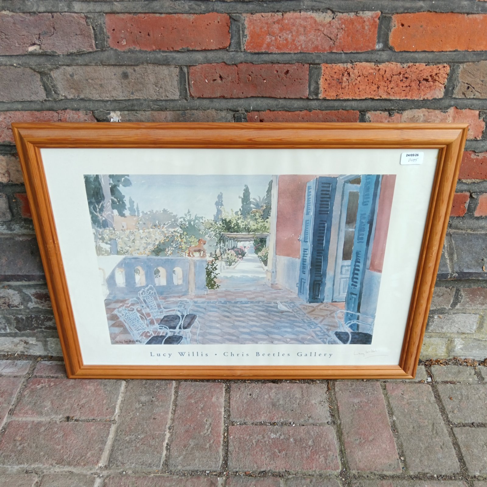 Signed Lucy Willis Chris Beetles Gallery garden print artwork.
