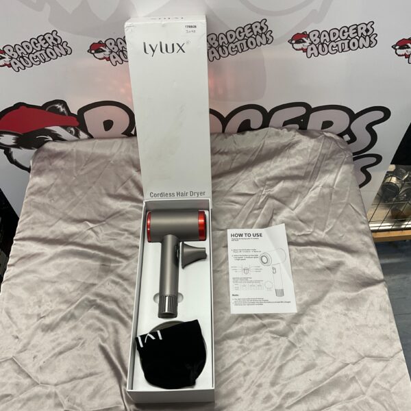 Lylux cordless hair dryer FY-8028, a portable styling tool.