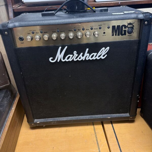Marshall MG50FX guitar amplifier front view with controls visible.