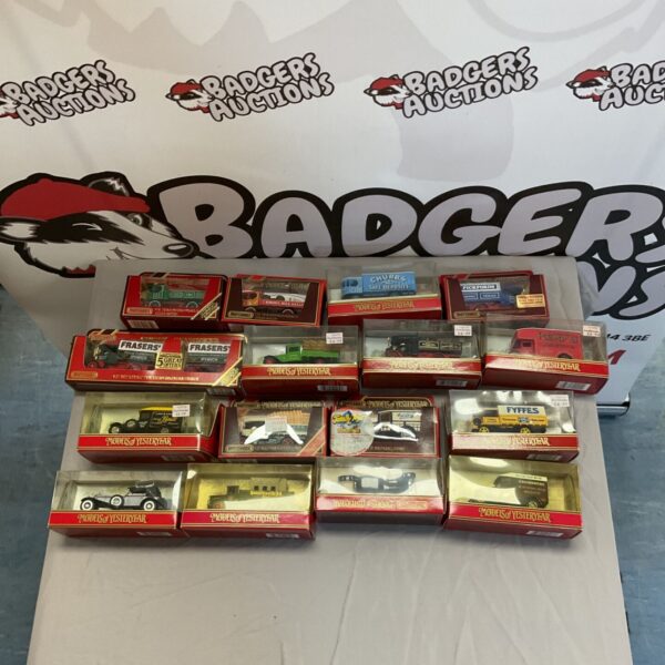 Vintage Matchbox Models of Yesteryear diecast cars in a box.