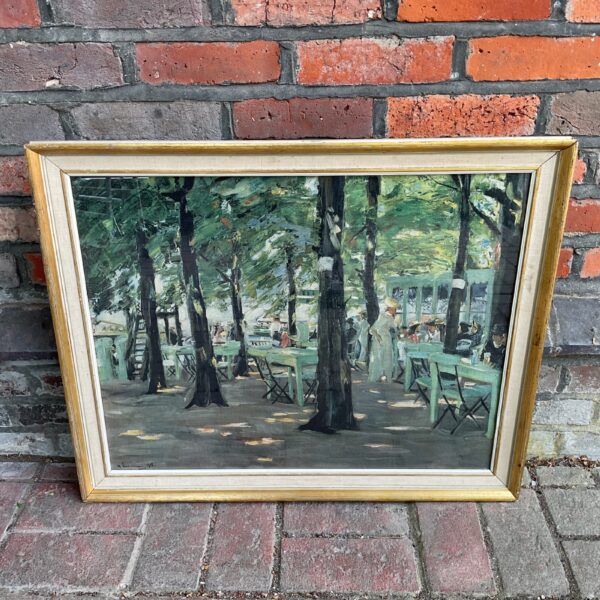 Vintage Max Liebermann style print of a restaurant scene.