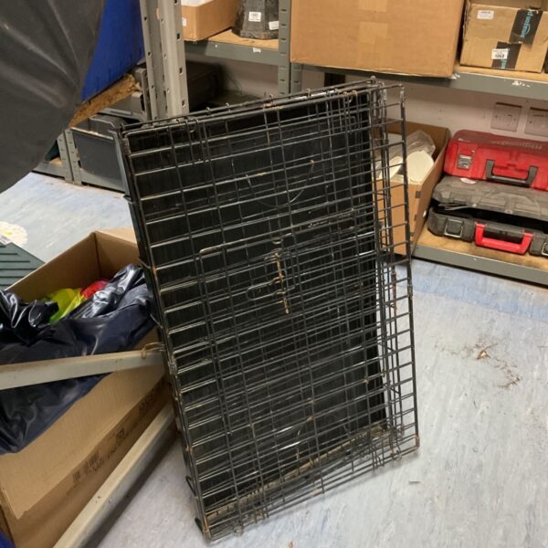 Medium folding metal pet cage for small animals.